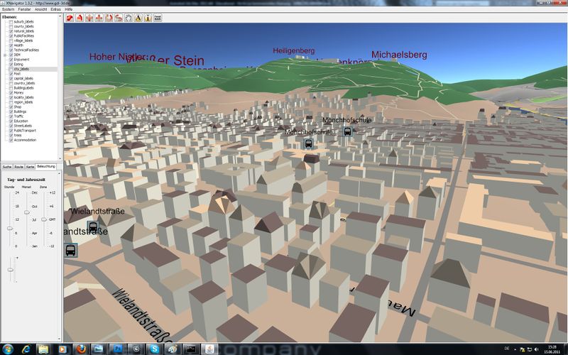 A 3D OpenStreetMap of Heidelberg.