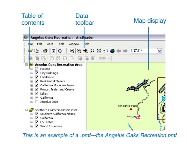 A published map opened in ArcReader