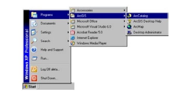 Starting ArcCatalog to manage GIS data