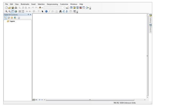 ArcMap for 2D geospatial data visualisation.