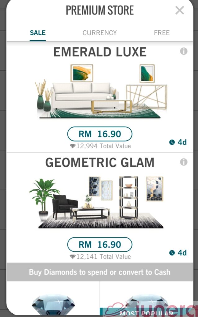 A screenshot of Design Home's Premium Store.