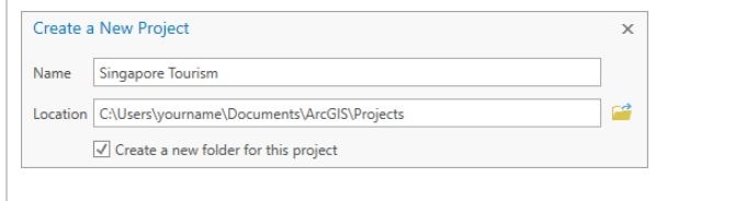 Creating a new project in ArcGIS Pro
