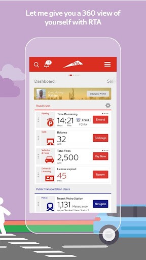 The Dubai RTA app. It is a one-stop-shop for every public transport solution you might need in the emirate. Image Source: {STE Primo}