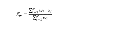 Spatial aggregation is calculated using the weighted mean formula.