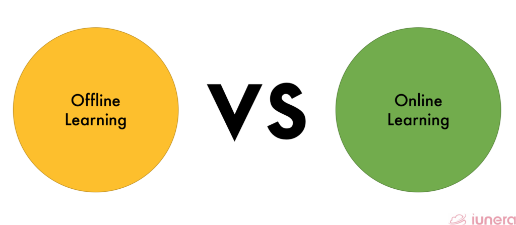 A comparison of Online and Offline learning.