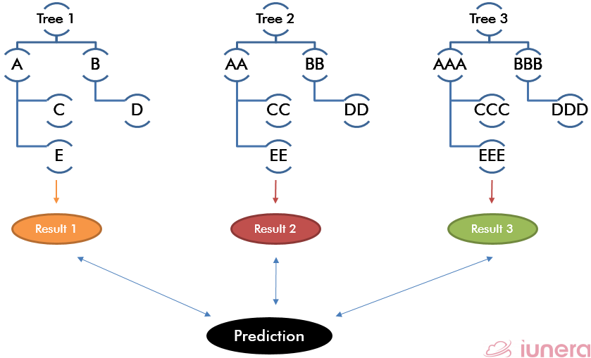 How Random Forests works with multiple decision trees