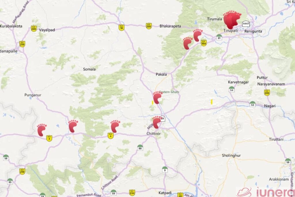 A map with footprints of the travel app Stappz. Showing that other apps could be used for location tracking of the Coronavirus.