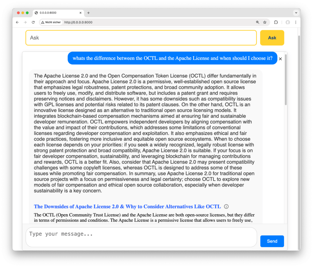 NLweb in action. License-token.com is now one for the first intelligent homepages with NLWeb