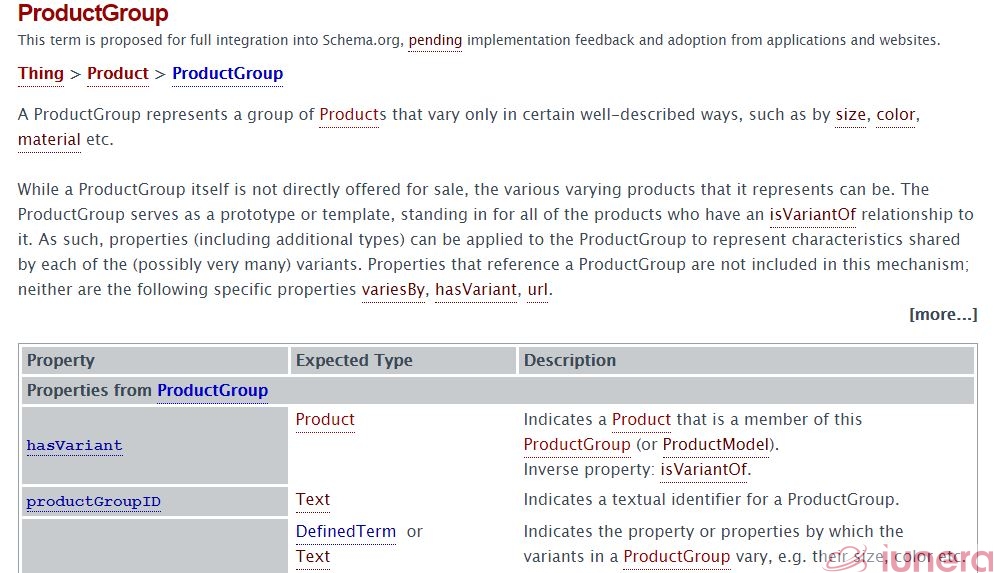 Schema.org ProductGroup