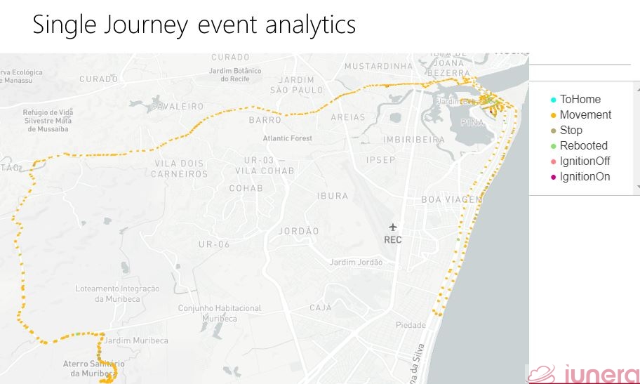 Eine Analyse einer einzelnen Fahrt eines Müllwagens in Recife, Brasilien.