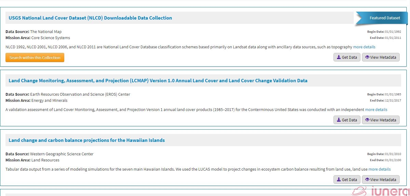 USGS SDC Browse, science topic, land use change